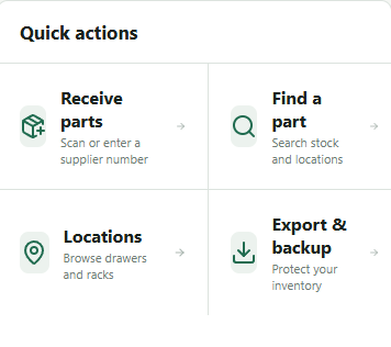 Receiving parts on mobile